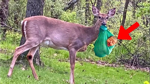 Deer Refuses To Let Baby Go - Ranger Bursts Into Tears When He Discovers Why
