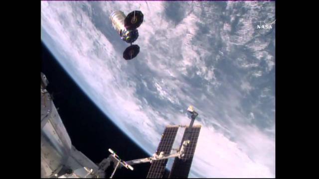 Cygnus Departs Station after Robotic Release
