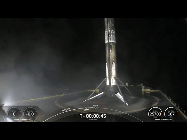 Touchdown! SpaceX lands booster after launching Starlink batch