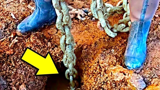 Man Finds Old Buried Chain on Farm, Pulls Up Something Incredible