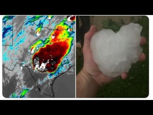 Alert! 450 mile wide Monster Storm exploding over Texas with Monster Hail!