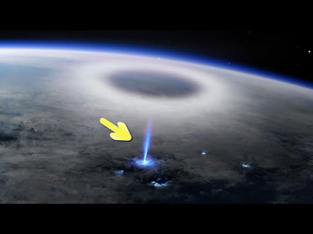 Upward shooting 'blue jet' lightning spotted from International Space Station