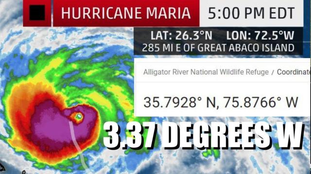 Hurricane Maria - 3.37 degrees West from REAL TROUBLE for East Coast