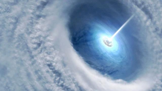 ???? UFO Spaceship Creates a Vortex in the Clouds in Low Earth Orbit (CGI)