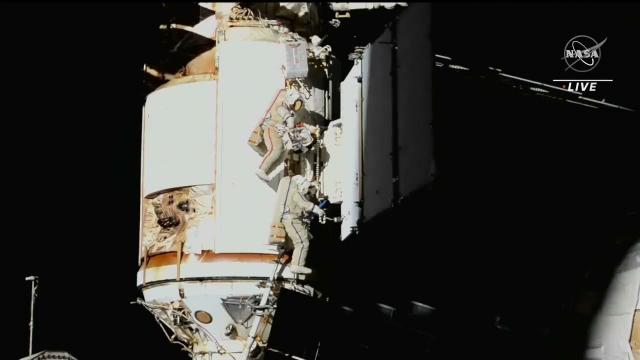 Russian spacewalkers manually deploy space station radiator with lever in amazing time-lapse