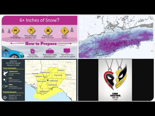 RED ALERT! Tornado Watch for Florida & Georgia! Nor'Easter Winter Warning for NE USA!