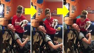 When A Teen Approached This Boy In A Wheelchair, A Camera Captured His Stunned Reaction To Her Words
