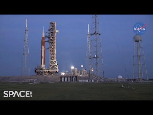 NASA's Artemis 1 moon rocket arrives at launch pad 39B in time-lapse