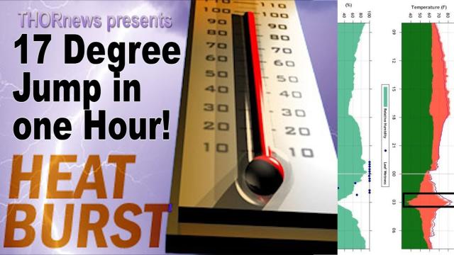 Heat burst causes a 17 degree temperature jump in one hour!