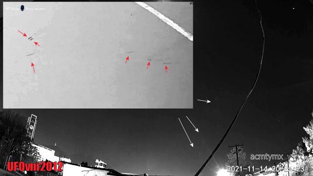 7 UFOs by Surveillance Camera, Monterrey, November 14, 2021