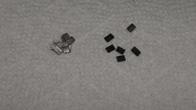 Bismuth Coated Magnesium Chips ready for Stack Compression into Layered Nanomaterials