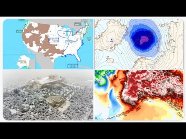 Wild Greece Snow Storm & Snownado! Texas Ice on Wednesday? Possible Nasty Nor'Easter on the 29th!