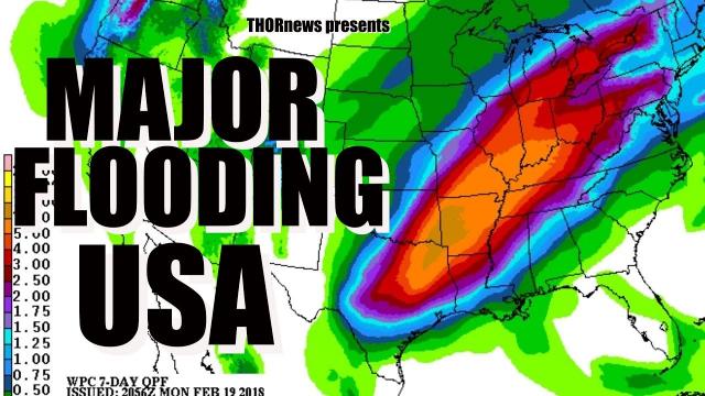 Danger! MAJOR River flooding to hit South & East USA over next 2 weeks