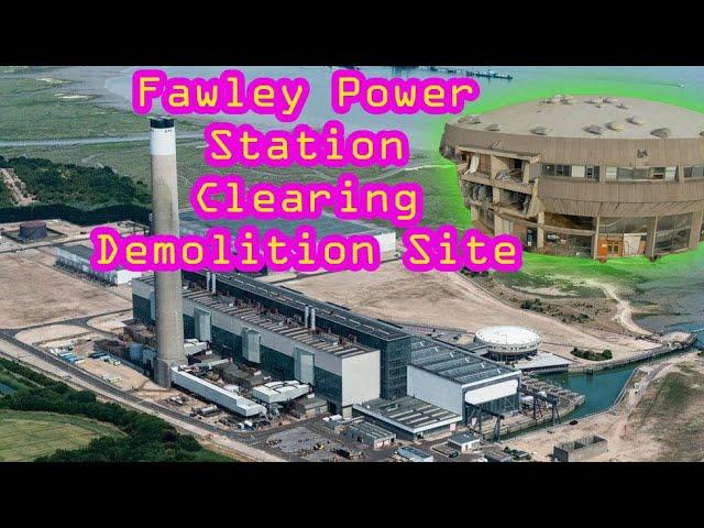 Fawley Power Station Demolition site being stripped DRONE