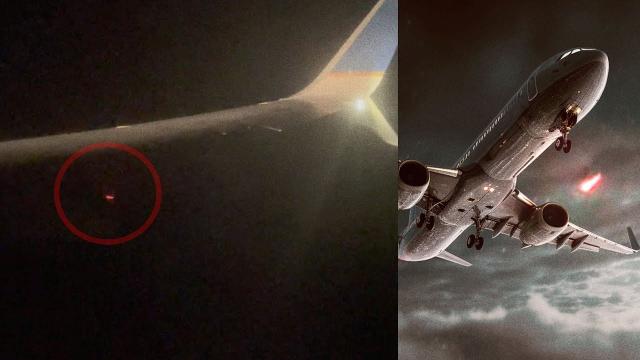 Red, glowing UFO / UAP caught on Camera while following Airplane during 10 min, Dec 2023 ????