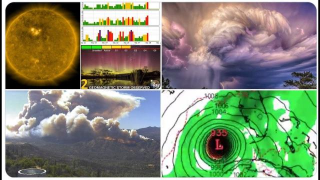 Major West Coast Wildfires! G2 Geomagnetic Storm! NE Flood! Multiple October Hurricanes? and SNOW.