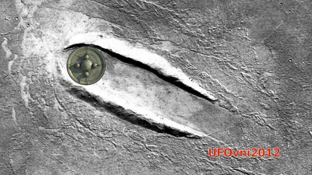 Giant Disc Shaped UFO Landed On Mars