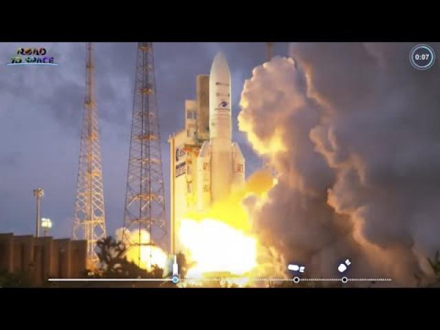 Blastoff! Ariane 5 rocket launches pair of communication satellites