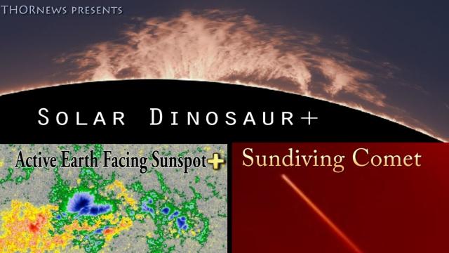 Solar Dinosaur, Active Earth facing Sunspot & a Sundiving Comet