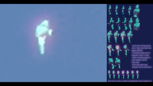 Humanoid-shaped object filmed in the skies over Sequoia Park in California
