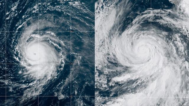 Hurricanes Lee and Jova seen from space in satellite time-lapses