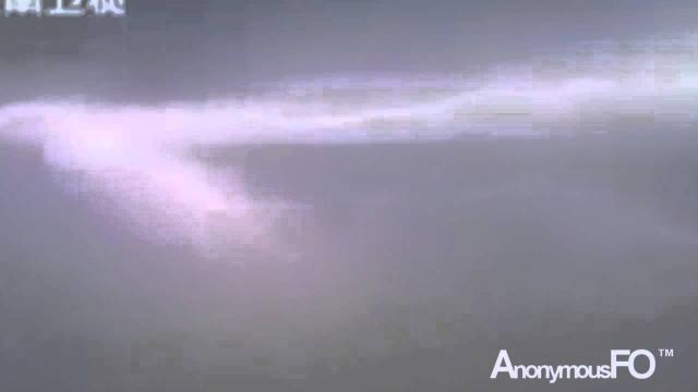 Huge Pyramid UFO Sitting In The Clouds Above Taiwan During A lightning Storm