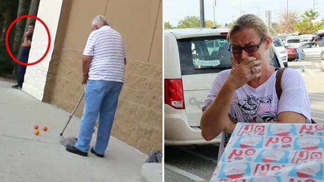 After This Old Man Drops His Groceries Mom Cries When She Realizes Hes Tricked Her Into Helping !