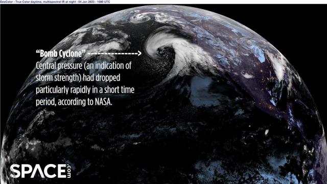 See a powerful 'bomb cyclone' storm form and approach California in satellite time-lapse