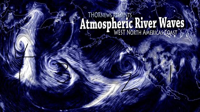 The current Atmospheric River Waves of the North Americas situation.