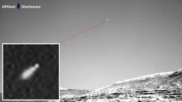 The white UFO flies on Mars. Raw Images by Rover Curiosity, Oct 25, 2019