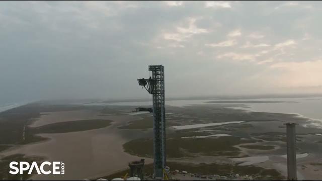 See SpaceX's Starship launch tower in amazing drone video