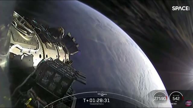 Wow! SpaceX deploys rideshare satellites in amazing view from space