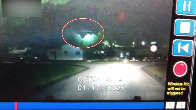 Huge flying object caught by cruiser in-car camera of law enforcement officer in Florida