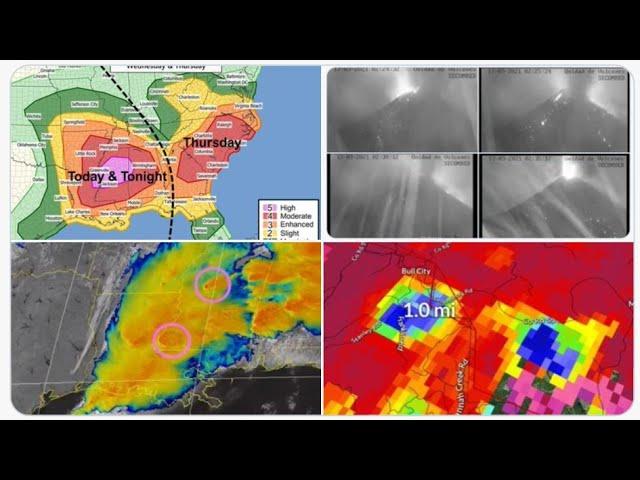 Lots of Giant Tornadoes in the South USA & a very DOOMY volcano Eruption in Central America