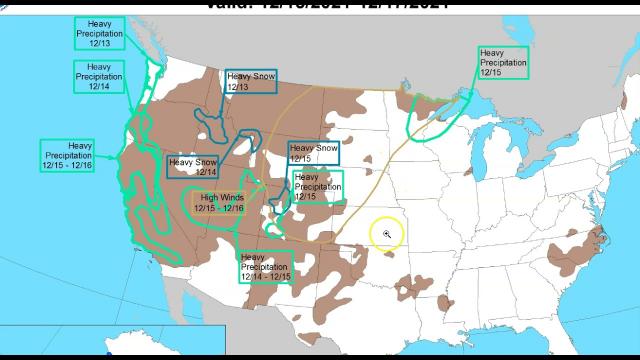 Wild December Weather for the West USA.