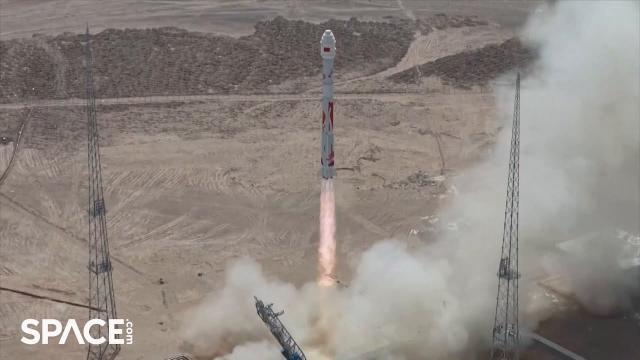 China's commercial ZQ-2E launches 6 satellites, rocket sheds tiles