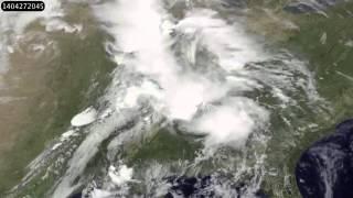 7 State Tornado System Captured By Satellite | Time-Lapse Video