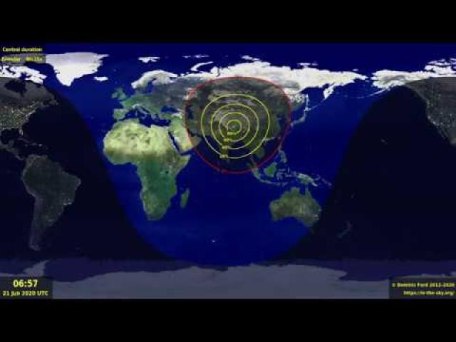 Where is the Annular Solar Eclipse visible in June 2020?