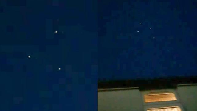 Cluster of Coloured Flashing UFOs Passing over Family's House in Cheshire (UK) - FindingUFO