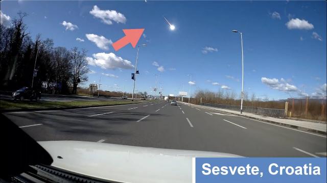 Dashcam footage of fireball over Slovenia helps track down fragments
