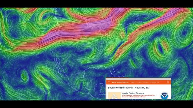 Possible Houston Funnel Clouds, Active Oceans with Don & Hilary & a Jet Stream on Drugs