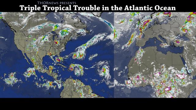 Triple Tropical Trouble in the Atlantic Ocean! Hurricanes & Flooding.