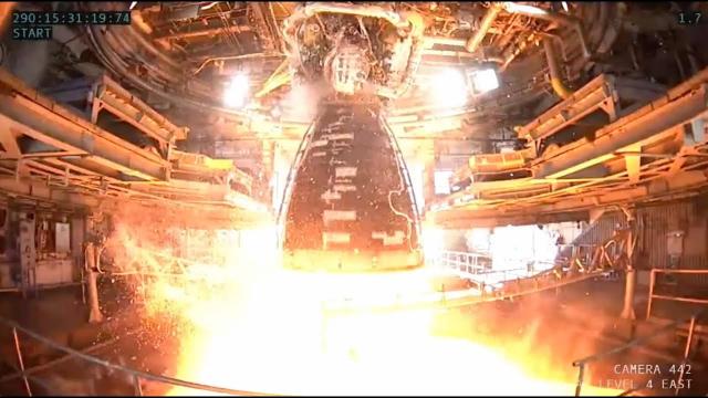 NASA fires up Artemis moon rocket engine for 550 second test