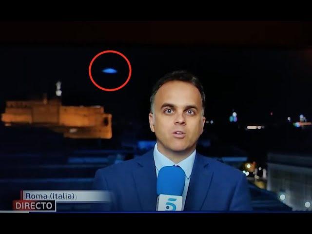 UFO was seen on Italian TV News during a broadcast coming from Rome