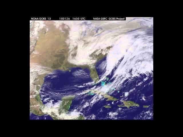 Massive Blizzard 'Juno' Seen Developing From Space | Time-Lapse Video