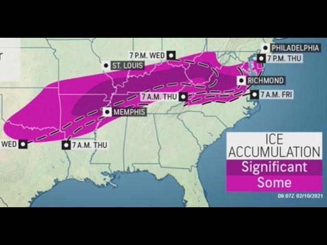Significant Ice Storm! 1400 Miles from Texas to Pennsylvania