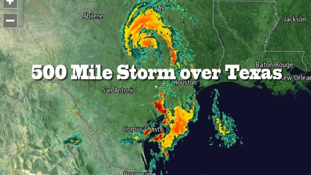 500 Mile Storm over Texas & rain across Plains & NE Coast USA