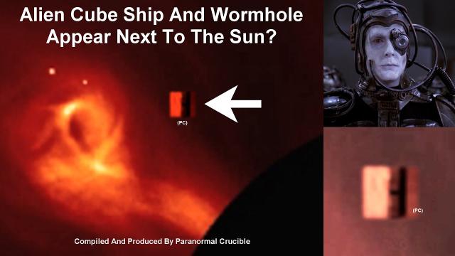 Alien Cube And Wormhole Appear Next To Sun?