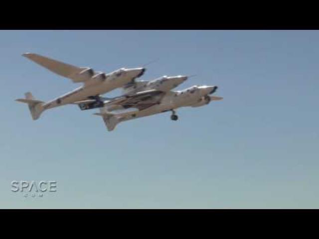 Virgin Spaceship 'Unity' Takes Flight Mated To WhiteKnightTwo | Video