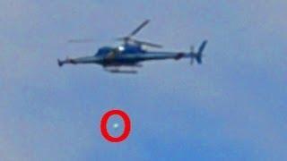 UFO Follows Unusual Helicopter Extreme Close Up Enhancement! Is This A Spy Drone?